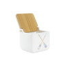 Salt Shaker with Lid DKD Home Decor Navy Multicolour Bamboo Dolomite 12,5 x 12,5 x 11,5 cm