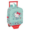 School Rucksack with Wheels Hello Kitty Sea lovers Turquoise 22 x 27 x 10 cm