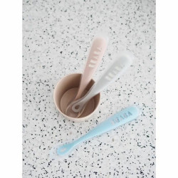 Baby spoon Béaba Grey Silicone 2 Pieces