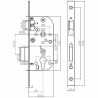 Mortise lock Yale 6,2 x 2 x 23 cm Steel