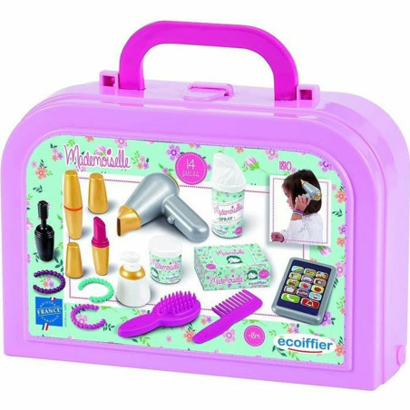 Child's Hairedressing Set Ecoiffier Retro Beauty Suitcase + 18 Months 14 Pieces