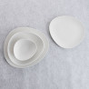 Flat Plate Bidasoa Fosil White Ceramic Oval 28 x 24,8 x 2,5 cm (6 Units)