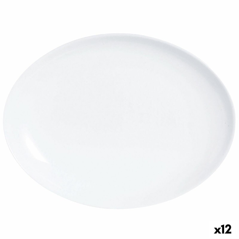 Serving Platter Luminarc Diwali Oval White Glass (33 x 25 cm) (12 Units)