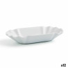 Snack tray Quid Gastro Fun White Ceramic 20,5 x 11 x 3,5 cm (12 Units) (Pack 12x)