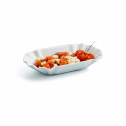 Snack tray Quid Gastro Fun White Ceramic 20,5 x 11 x 3,5 cm (12 Units) (Pack 12x)