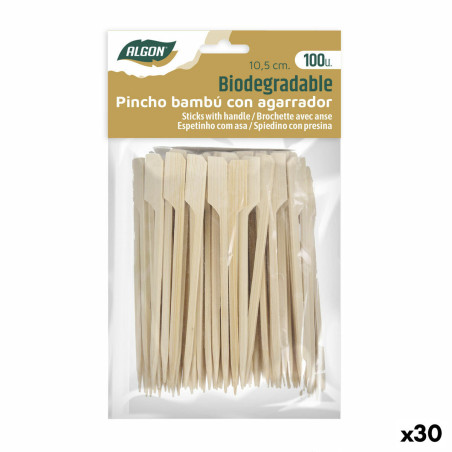 Bamboo toothpicks Algon 10,5 cm Set 100 Pieces (30 Units)