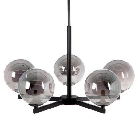 Ceiling Light 60 x 60 x 97 cm Crystal Black Metal Ø 11,5 cm Modern