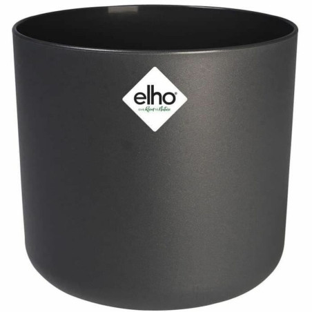 Plant pot Elho 24,7 x 24,7 x 23,3 cm Black Anthracite polypropylene Plastic Circular