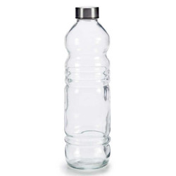 Glass Bottle Transparent Silver Glass 1,1 L 8 x 31 x 8 cm (18 Units)