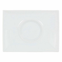 Flat Plate Inde Gourmet Porcelain White 29,5 x 22 x 3 cm (6 Units)