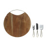 Cutting board DKD Home Decor Golden Natural Stainless steel Acacia 35,5 x 35,5 x 1,5 cm (4 Pieces)