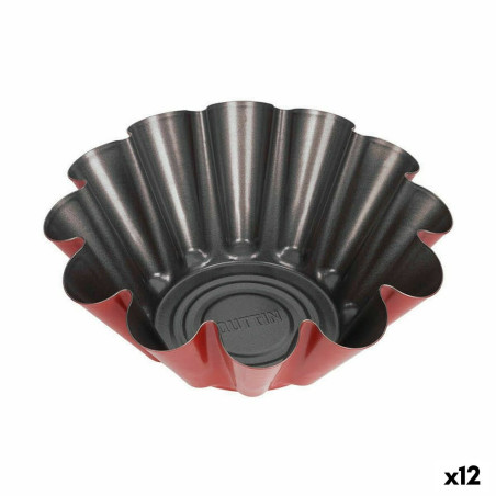 Flan Mould Quttin Cherry Carbon steel 24 x 24 x 9 cm (12 Units)