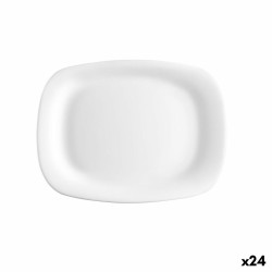 Serving Platter Bormioli Rocco Parma Rectangular White Glass (18 x 21 cm) (24 Units)