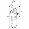 Mortise lock Yale 6,2 x 2 x 23 cm Steel