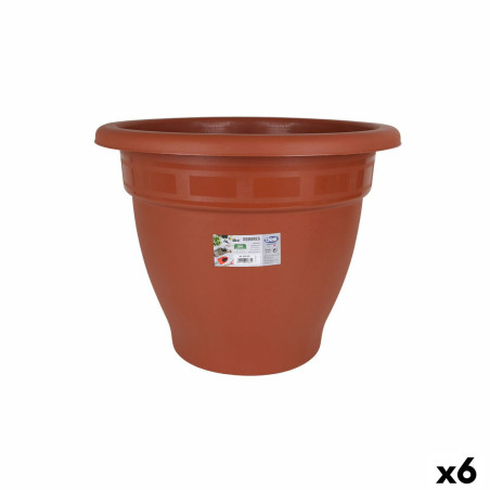 Plant pot Dem Squares Plastic Brown Ø 50 cm (6 Units)