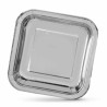 Plate set Algon Silver Disposable Cardboard Squared 23 x 23 x 1,5 cm (36 Units)