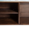 Sideboard Blue Metal Wood Brown 120 x 40 x 80 cm