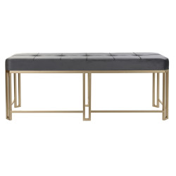 Bench DKD Home Decor   Grey Metal Velvet (120 x 40 x 47 cm)