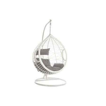 Hanging garden armchair DKD Home Decor 107 x 107 x 198 cm 90 x 70 x 110 cm Grey synthetic rattan Aluminium White