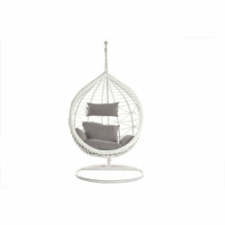 Hanging garden armchair DKD Home Decor 107 x 107 x 198 cm 90 x 70 x 110 cm Grey synthetic rattan Aluminium White