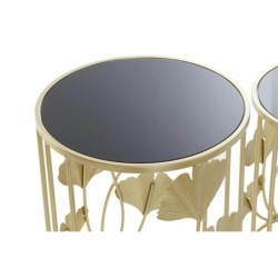 Set of 2 small tables DKD Home Decor Golden Metal Crystal 41,5 x 41,5 x 55 cm