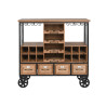 Bottle rack Home ESPRIT Brown Black Metal Fir 94 x 37 x 91 cm