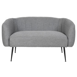 Sofa DKD Home Decor Black Grey Foam Wood Metal Velvet Scandi 129 x 75 x 73 cm