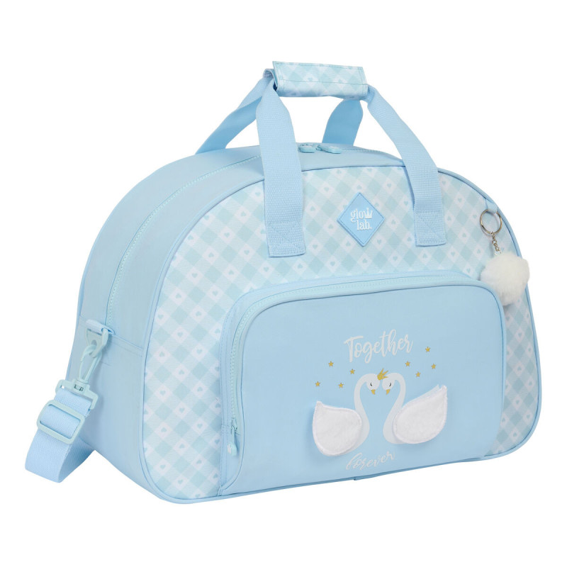 Sports bag Glow Lab Cisnes Light Blue 48 x 33 x 21 cm