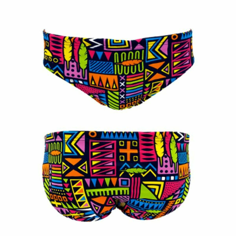 Men’s Bathing Costume Turbo Geo Africa Multicolour Black