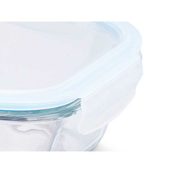 Lunch box Transparent Silicone Borosilicate Glass 2,2 L 27 x 9 x 22 cm (6 Units)