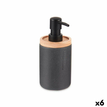 Soap Dispenser Black Wood Resin Plastic (6 Units)