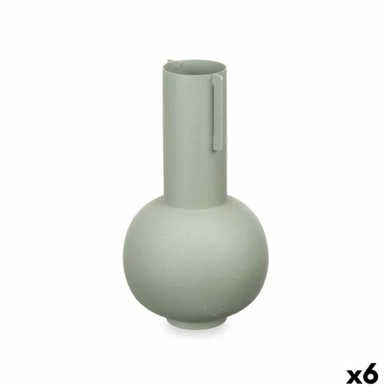 Vase Green Steel 14 x 28 x 14 cm (6 Units)