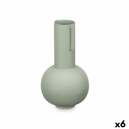 Vase Green Steel 14 x 28 x 14 cm (6 Units)