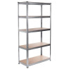 Shelves Greenblue GB378 180 x 90 x 40 cm Grey Galvanised Steel MDF Wood 75 Kg