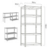 Shelves Greenblue GB378 180 x 90 x 40 cm Grey Galvanised Steel MDF Wood 75 Kg