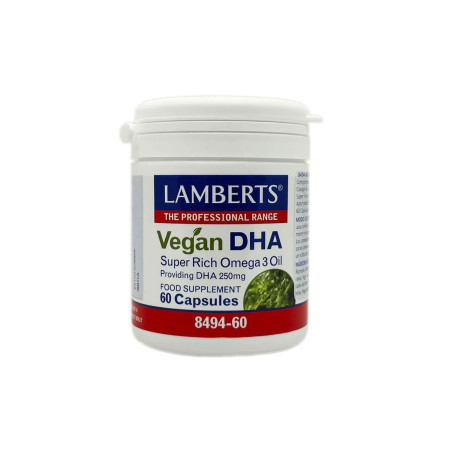 Food Supplement Lamberts Vegan DHA Omega 3 60 Capsules