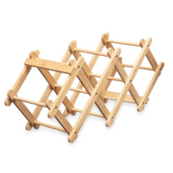 Folding Bottle Rack Natural Bamboo 54 x 15 x 21,5 cm (6 Units)