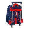 School Rucksack with Wheels Spider-Man Neon Navy Blue 27 x 33 x 10 cm