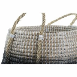 Basket set DKD Home Decor Natural Grey Seagrass (52 x 52 x 44 cm) (2 pcs)