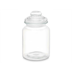 Jar Transparent Glass 900 ml (12 Units) With lid