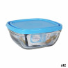 Square Lunch Box with Lid Duralex FreshBox Blue 610 ml 14 x 14 x 6 cm (12 Units)