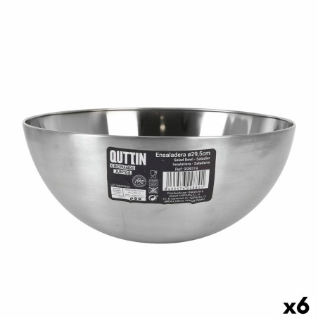 Salad Bowl Quttin   Silver Ø 29,5 cm Steel (6 Units)