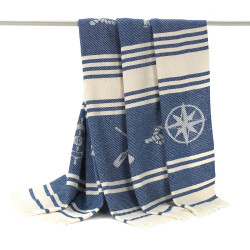 Beach Towel Alexandra House Living Maca Blue 125 x 180 cm