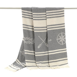 Beach Towel Alexandra House Living Maca Grey 125 x 180 cm