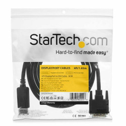 DisplayPort to DVI Adapter Startech DP2DVI2MM6 1,8 m Black