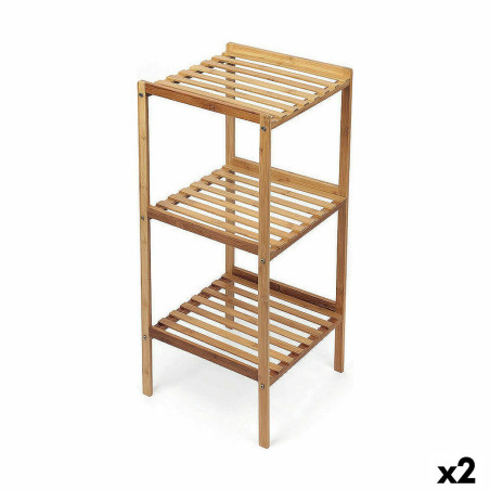 Shelves Confortime Natural Bamboo 35 x 35 x 76,2 cm (2 Units)