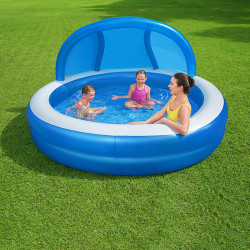 Inflatable Paddling Pool for Children Bestway 241 x 241 x 140 cm Blue White