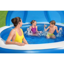 Inflatable Paddling Pool for Children Bestway 241 x 241 x 140 cm Blue White