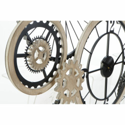 Wall Clock DKD Home Decor Black Metal Radio MDF Wood (84.5 x 5 x 67.3 cm)