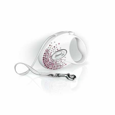 Dog Lead Flexi Glam Splash 3 m White S